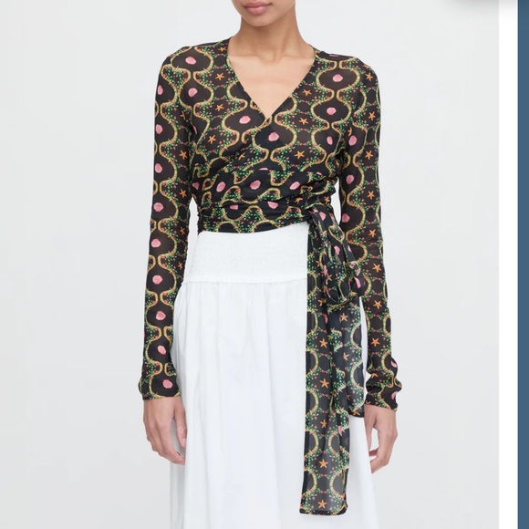 Hill House Home Aviva Black Cisco Trellis Wrap Top